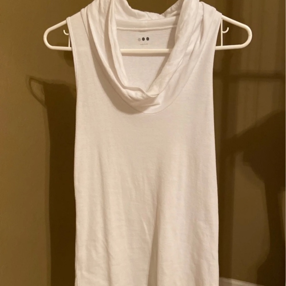 Three Dots Cowl Neck Sleeveless Shirt.